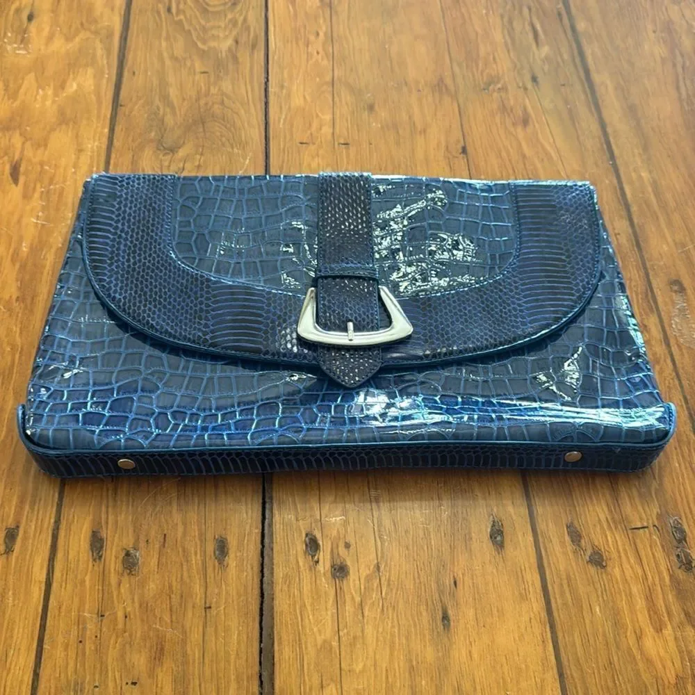 WHBM Cobalt Blue Envelope Clutch - Picture 3 of 7